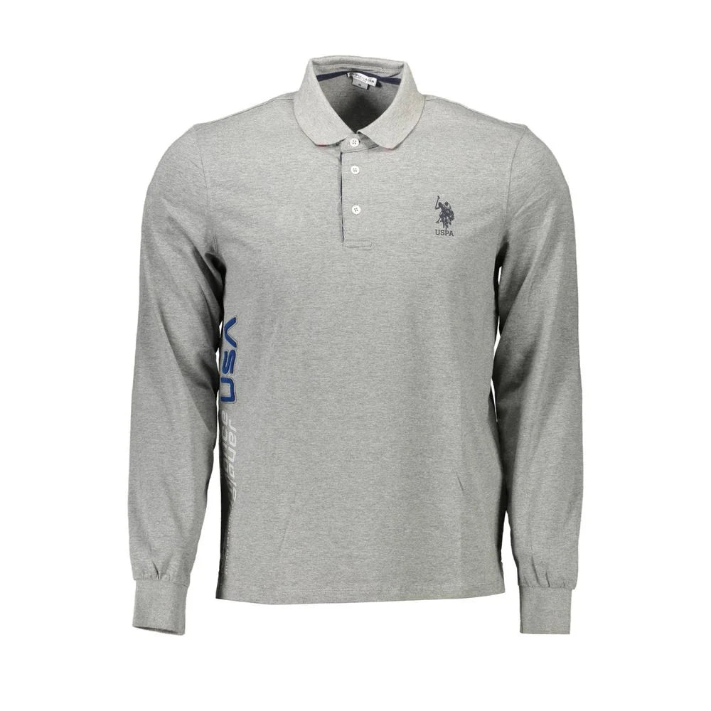 U.S. POLO ASSN. Gray Cotton Men Polo Shirt - XXL - Polos