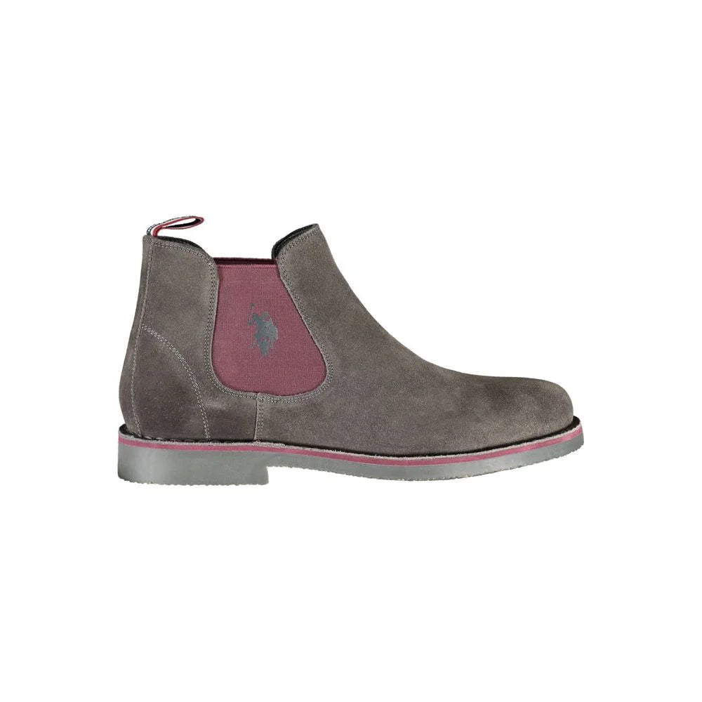 U.S. POLO ASSN. Gray Leather Mens Ankle Boot - Boots