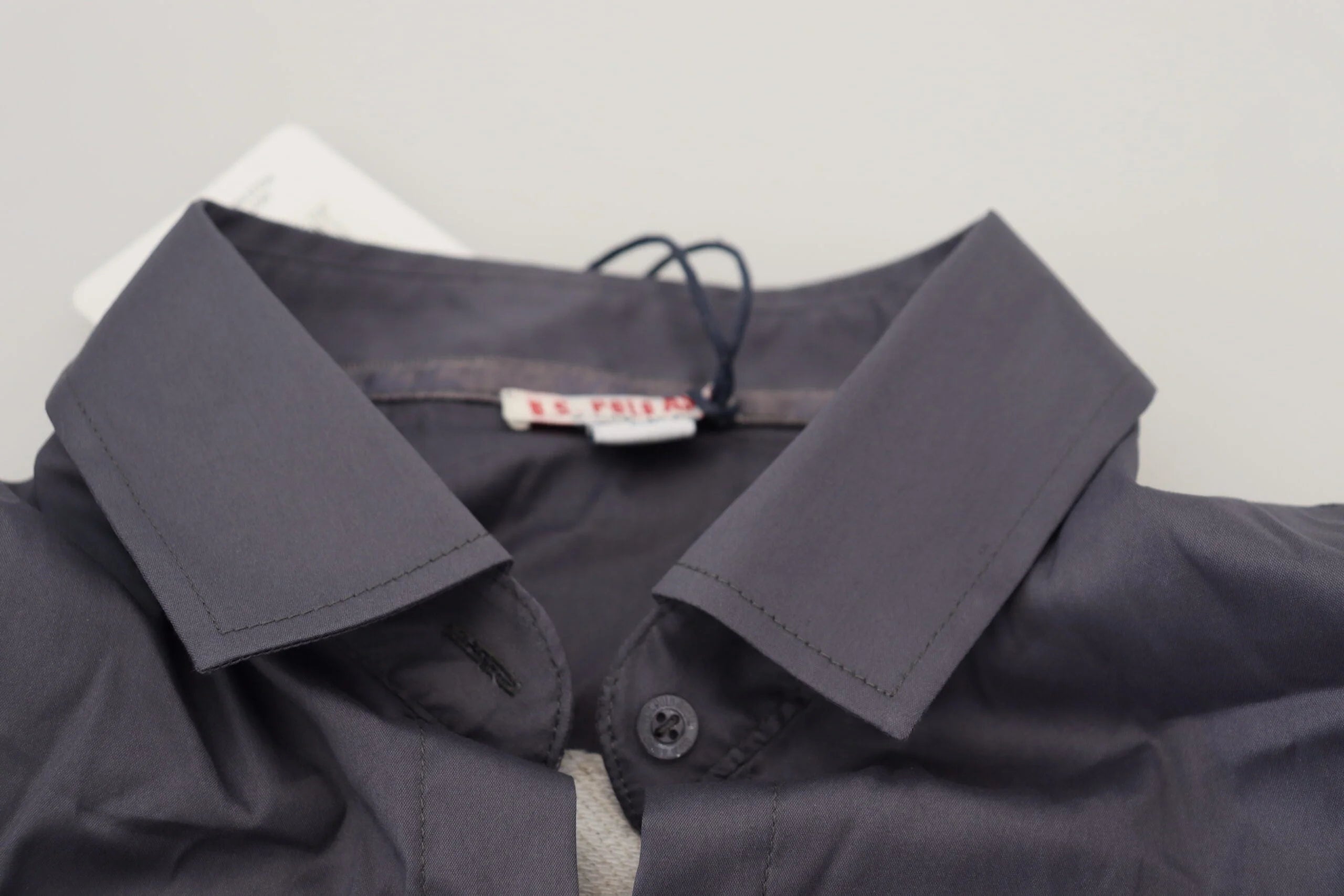 U.S. POLO ASSN. Gray Printed Long Sleeves Collared Top - IT38 | XS - Shirts