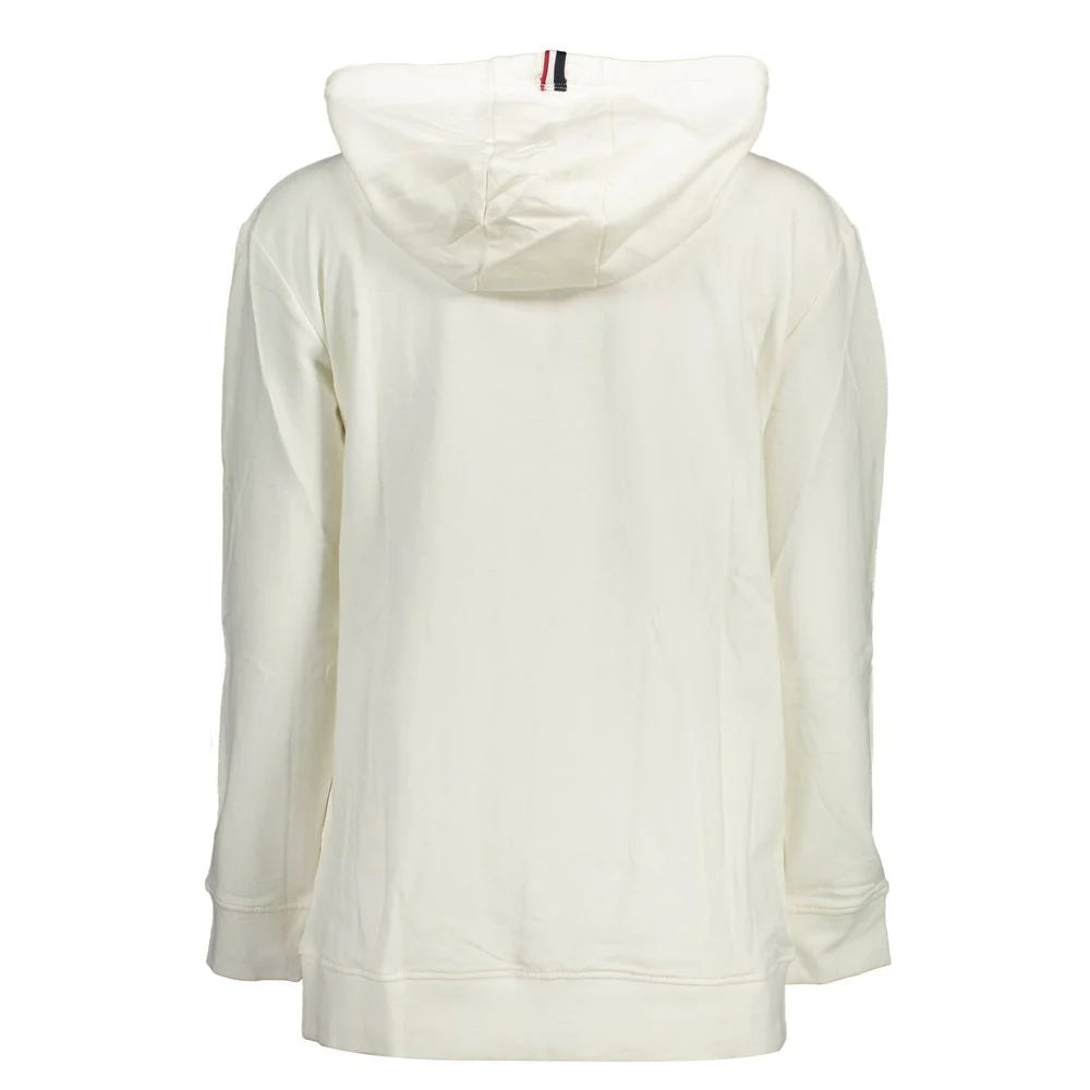 U.S. POLO ASSN. White Cotton Women Sweater with Hood and Pockets - Hoodies