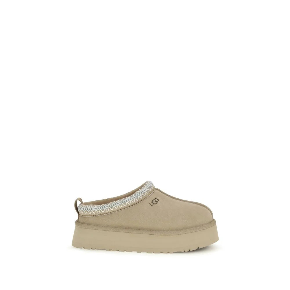 UGG Beige Calf Leather Bos Taurus Mules