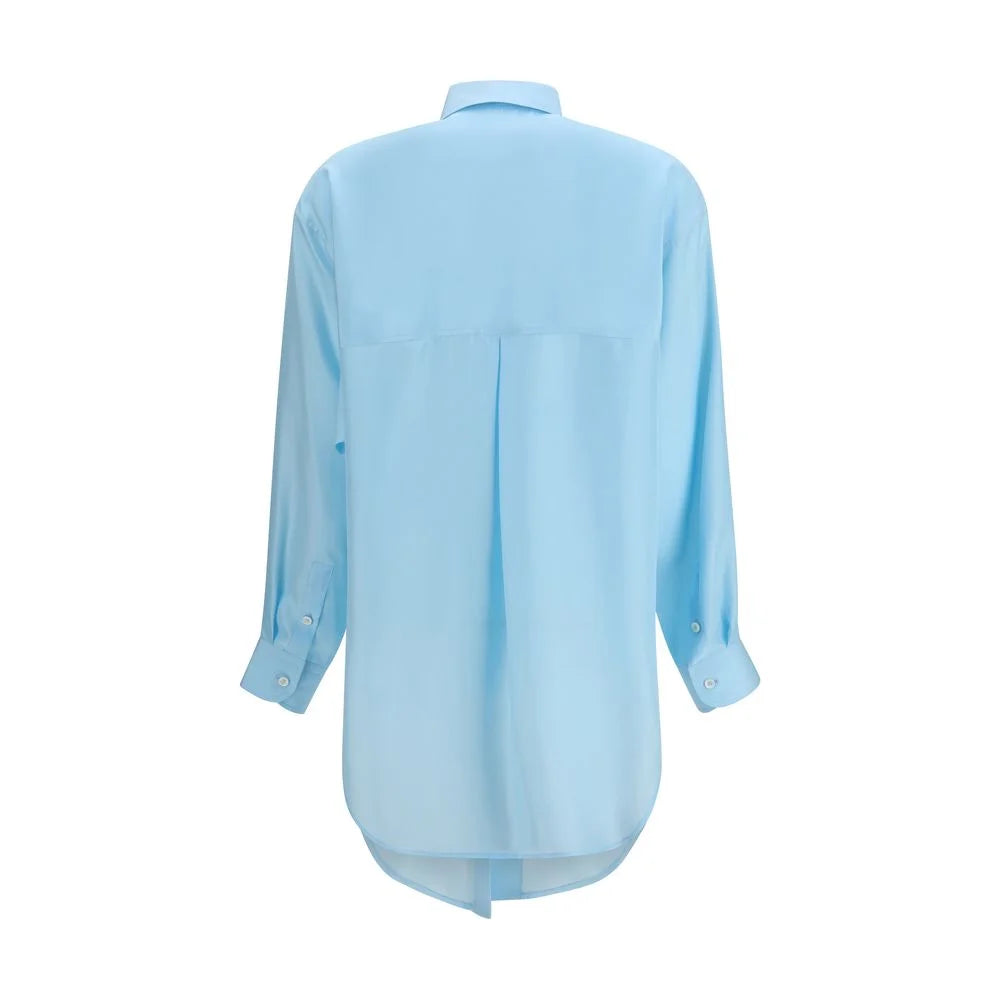 Camisa de Seda Azul Umit Benan - IT42 | L