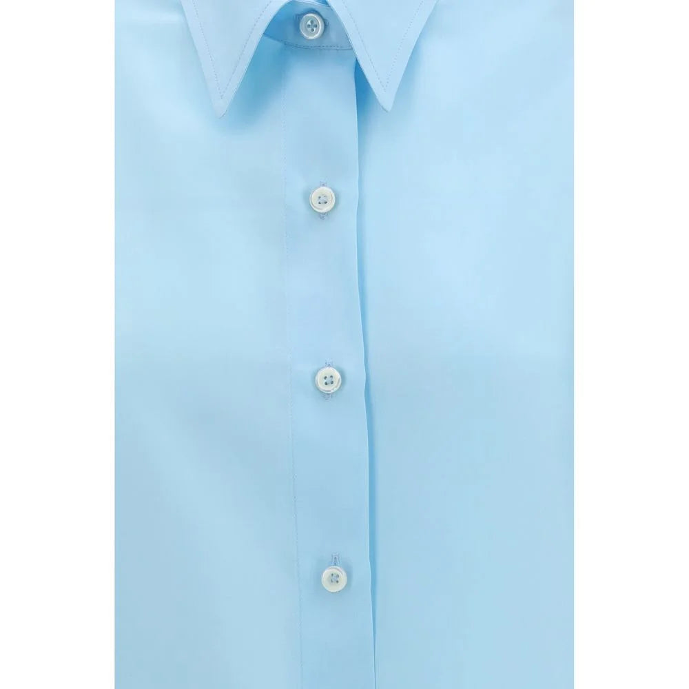 Camisa de Seda Azul Umit Benan - IT42 | L