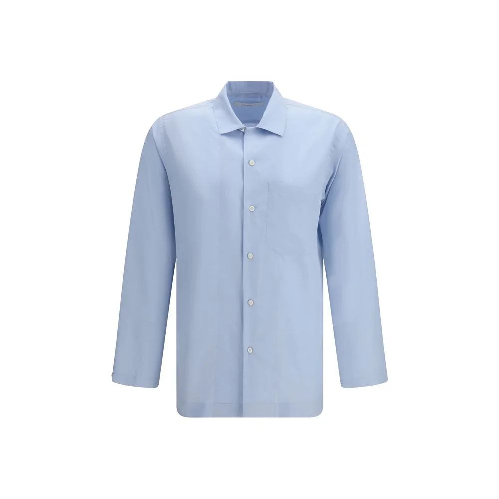 Umit Benan Blaues Seidenshirt