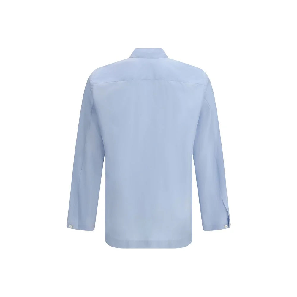 Umit Benan Blaues Seidenshirt