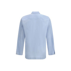 Umit Benan Blaues Seidenshirt