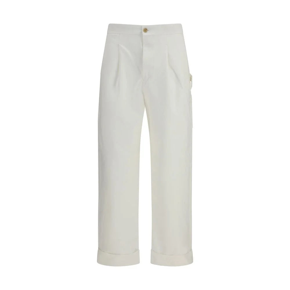 Pantalones Casuales de Algodón Blanco Umit Benan