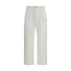 Pantalones Casuales de Algodón Blanco Umit Benan