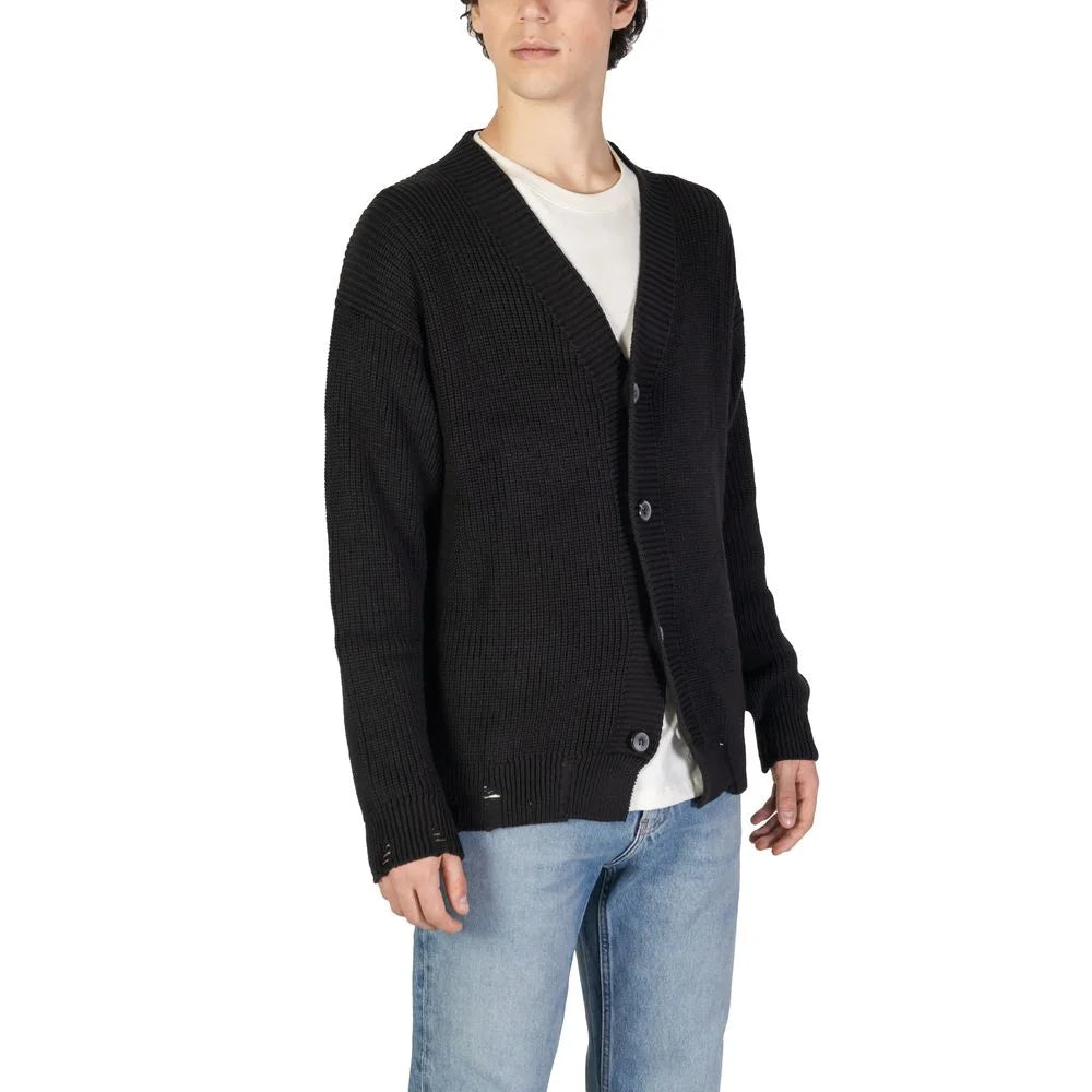 Underclub Black Cotton Cardigan - Cardigans