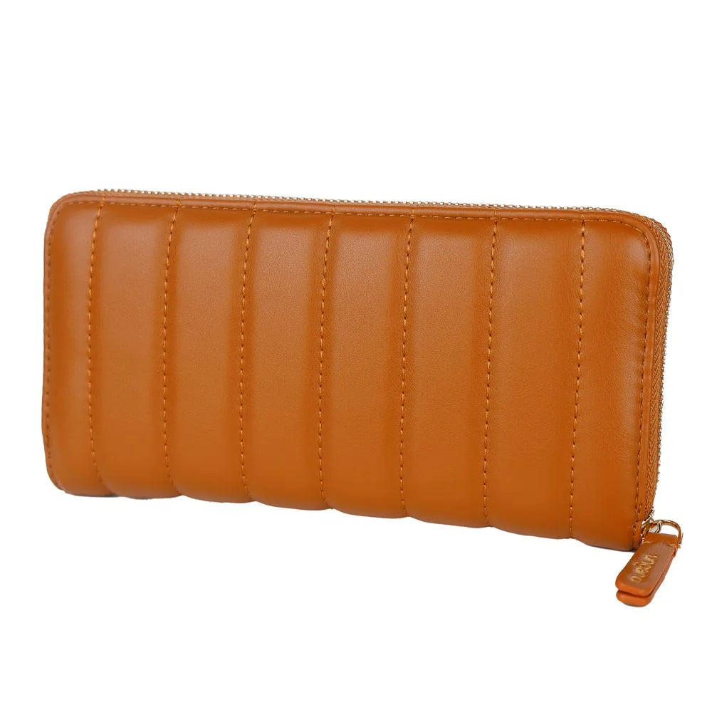 Ungaro Chic Quilted Faux Leather Wallet in Brown - Wallets