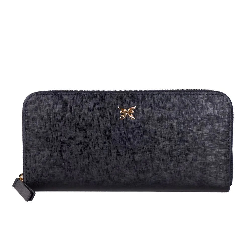 Ungaro Elegant Leather Zippered Wallet in Classic Black - Wallets