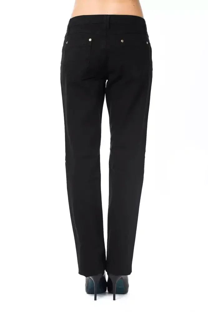 Ungaro Fever Black Cotton Women’s Pant - Trousers