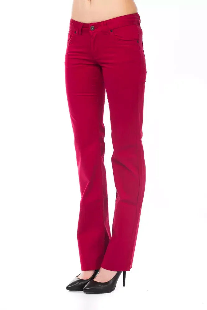 Ungaro Fever Red Cotton Women Pants - Trousers
