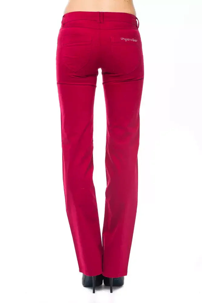 Ungaro Fever Red Cotton Women Pants - Trousers