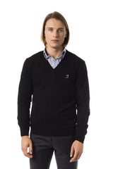 Uominitaliani Black Merino Men Sweater - Sweaters