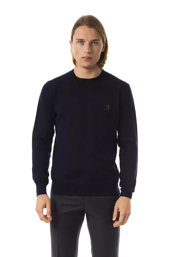 Uominitaliani Blue Merino Wool Men’s Sweater - Sweaters