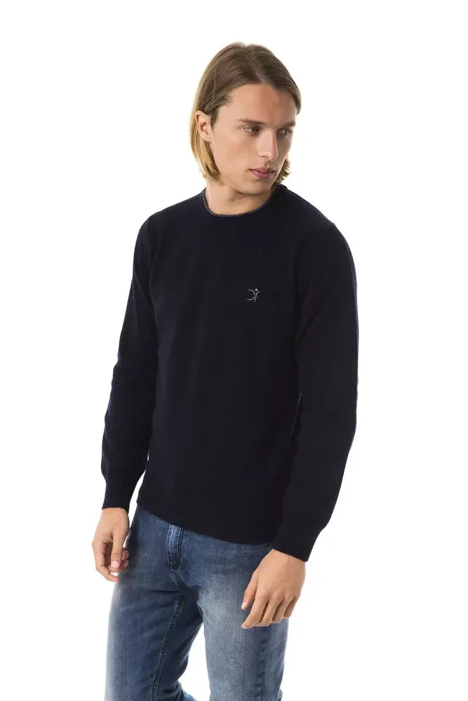 Uominitaliani Blue Wool Men Sweater - S - Sweaters