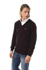 Uominitaliani Brown Merino Wool Men Sweater - Sweaters