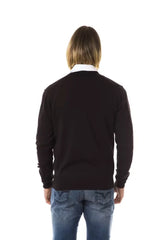 Uominitaliani Brown Merino Wool Men Sweater - Sweaters