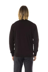 Uominitaliani Brown Merino Wool Men Sweater - Sweaters