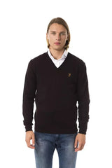 Uominitaliani Brown Merino Wool Men Sweater - Sweaters