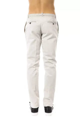 Uominitaliani Gray Cotton Men Pants - Trousers