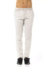 Uominitaliani Gray Cotton Men Pants - Trousers