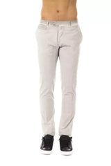 Uominitaliani Gray Cotton Men’s Casual Pant - IT54 | XXL - Trousers