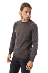 Uominitaliani Gray Merino Wool Men Sweater - Sweaters