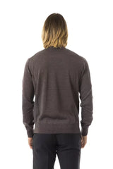 Uominitaliani Gray Merino Wool Men Sweater - Sweaters