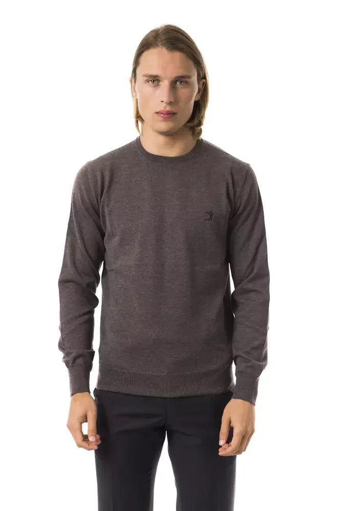 Uominitaliani Gray Merino Wool Men Sweater - Sweaters