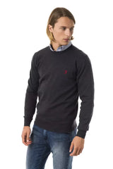 Uominitaliani Gray Merino Wool Men Sweater - Sweaters