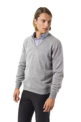 Uominitaliani Gray Wool Men Sweater - M - Sweaters