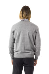 Uominitaliani Gray Wool Men Sweater - M - Sweaters
