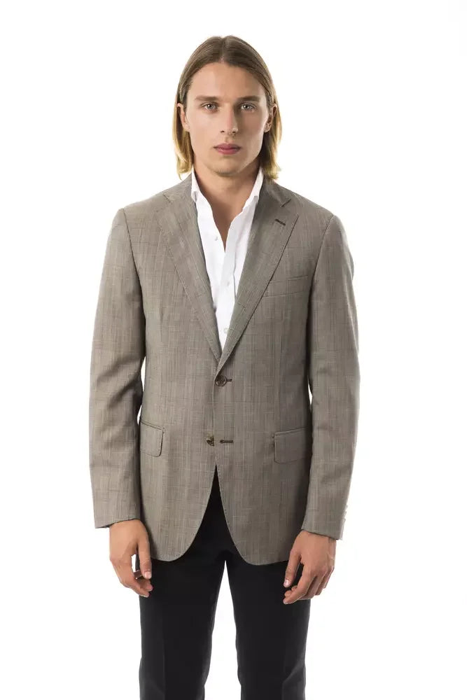 Uominitaliani Gray Wool Men’s Blazer - Sport Jackets