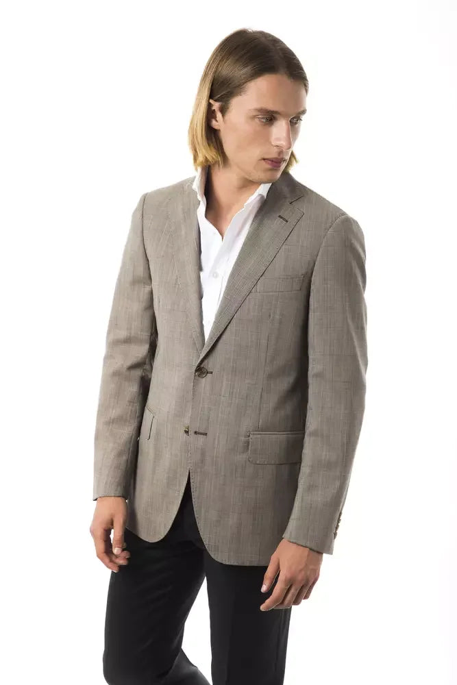 Uominitaliani Gray Wool Men’s Blazer - Sport Jackets