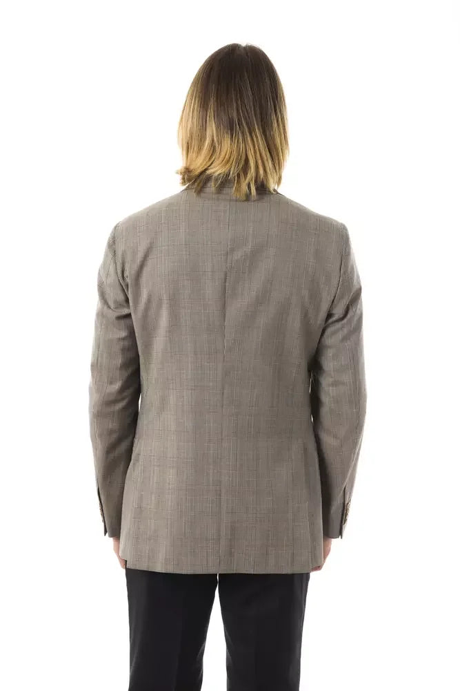 Uominitaliani Gray Wool Men’s Blazer - Sport Jackets