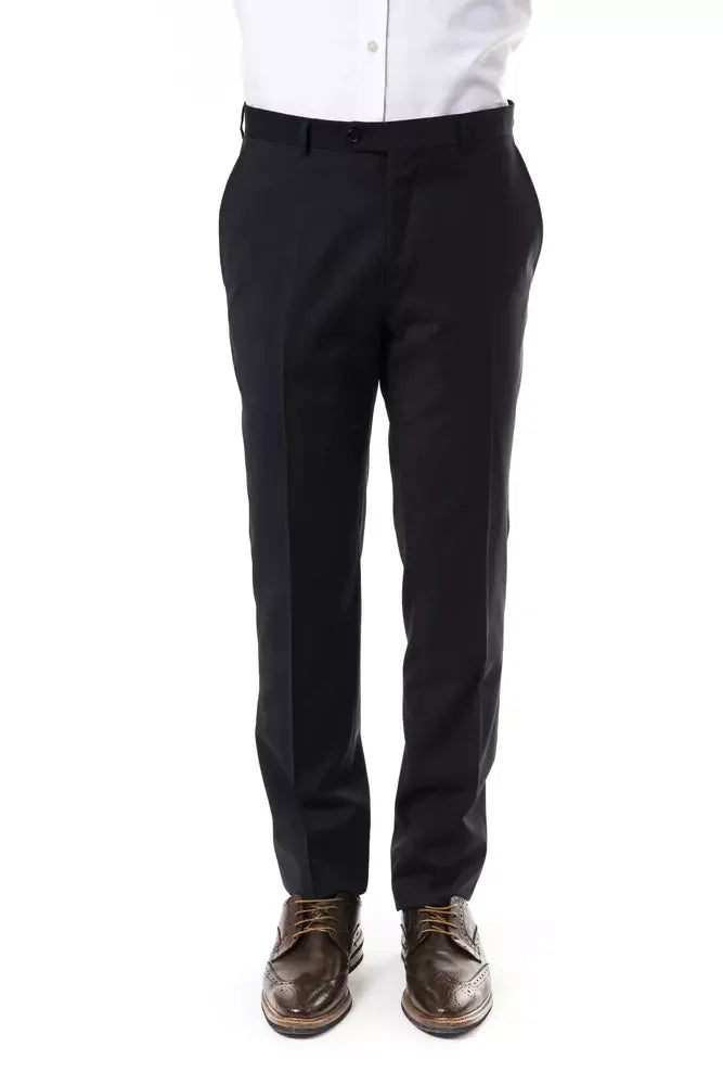 Uominitaliani Gray Wool Men’s Suit Pant - IT52 | XL - Trousers