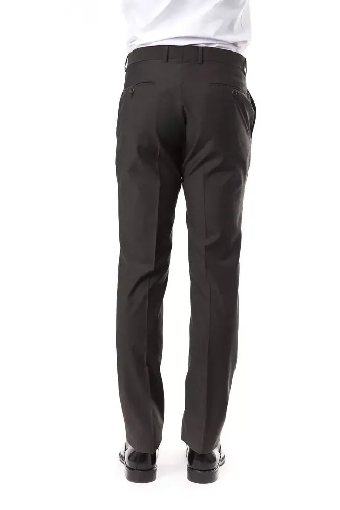 Uominitaliani Gray Wool Men’s Suit Pant - IT52 | XL - Trousers
