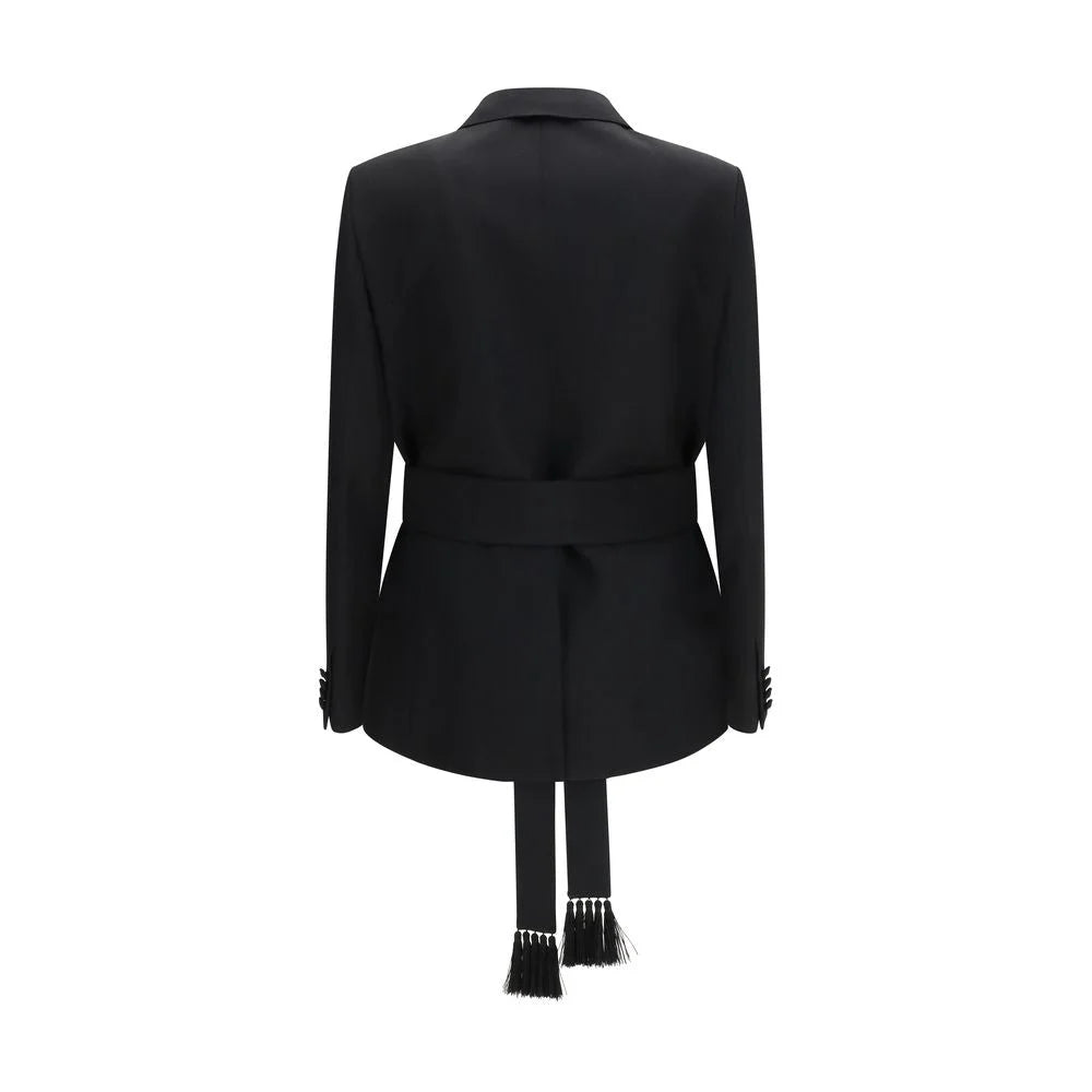 Valentino Black Fleece Wool Blazer - IT46 | S