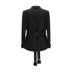 Valentino Black Fleece Wool Blazer - IT46 | S