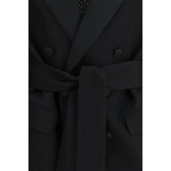 Valentino Black Fleece Wool Blazer - IT46 | S