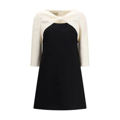 Valentino Black Fleece Wool Cocktail Dress - IT44 | L