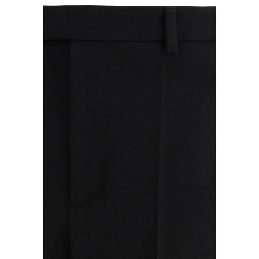 Valentino Black Fleece Wool Dress Pants
