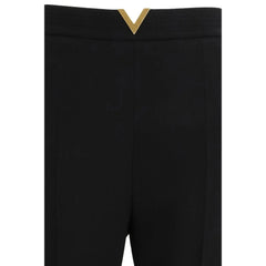 Valentino Black Fleece Wool Flared Pants