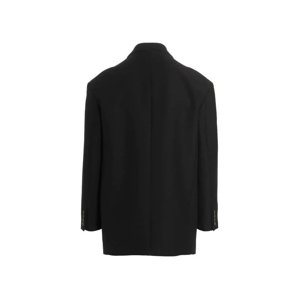 Valentino Black Silk Blazer - IT52 | XL