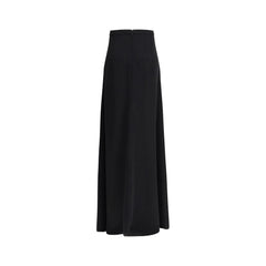 Valentino Black Silk Long Skirt - IT46|XL