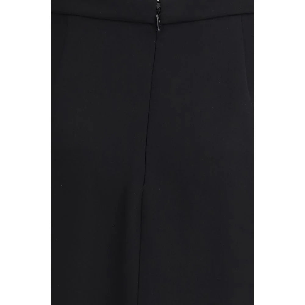 Valentino Black Silk Long Skirt - IT46|XL