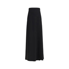 Valentino Black Silk Long Skirt - IT46|XL