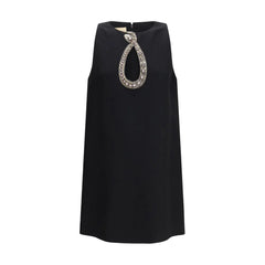 Valentino Black Wool Oves Aries Cocktail Dress - IT46|XL